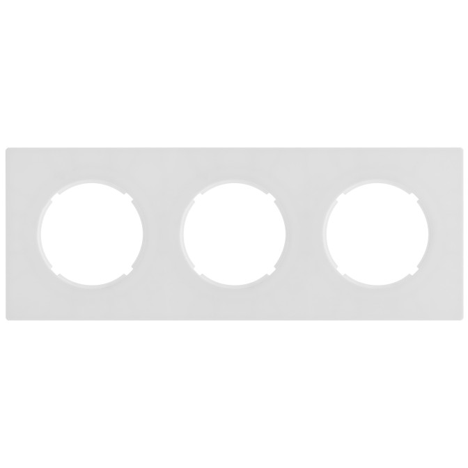 Plaque DOM 3 postes Blanc mat