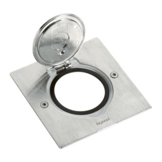 Platine de sol carrée pour méca Mosaic 1 poste - inox brossé