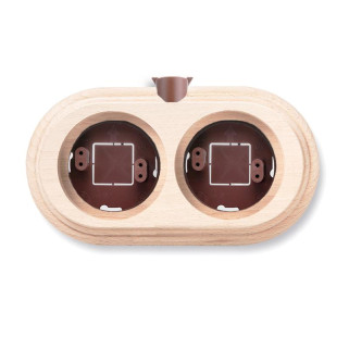 Socle 2 elements horizontale avec 1 trou hêtre ss vernis