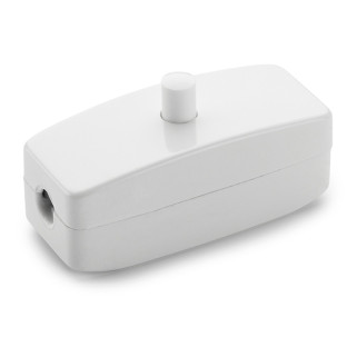 Interrupteur à câble Duroplast avec bouton poussoir blanc