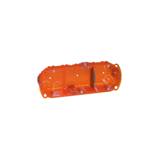 Boîte multimatériaux Batibox 3 postes - 6/8 mod - vert/horiz - 40mm