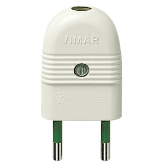 Fiche 2P 10A axial blanc