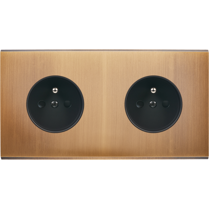 Façade Confidence Laiton Vieux Bronze Double Horizontale PC Pc