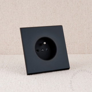 P.C 2P+T simple Modelec Confidence acier brossé puits noir