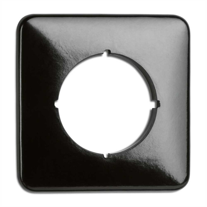 PLAQUE CARREE BAKELITE NOIRE (POUR TV/RJ ET VARIAT.)