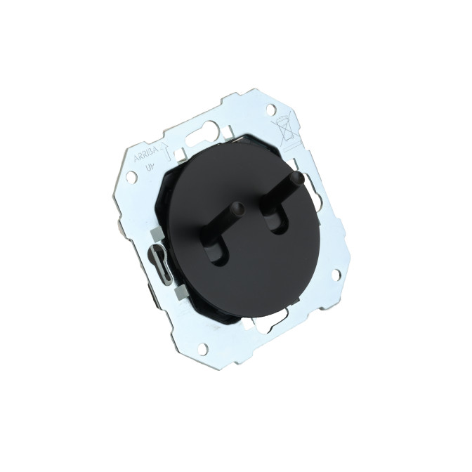 Double poussoir DOM 6A-250V~ à levier et enjoliveur noir mat