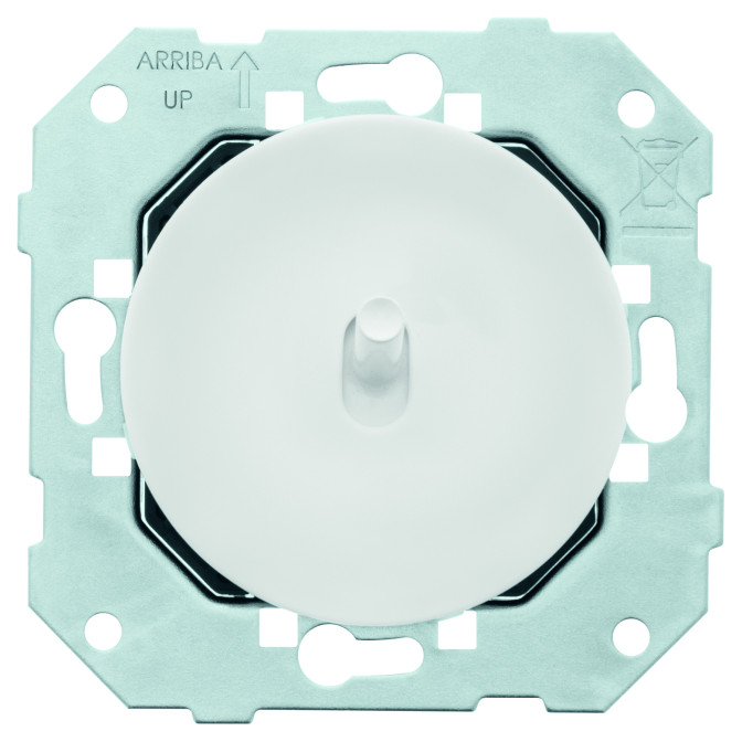 VV DOM 10AX-250V~ à levier et enjoliveur blanc glossy