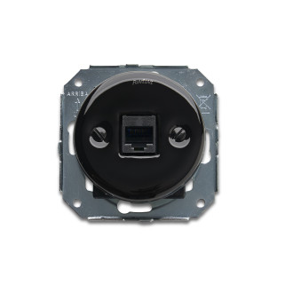 Prise RJ45 UTP Cat 6 porcelaine noire